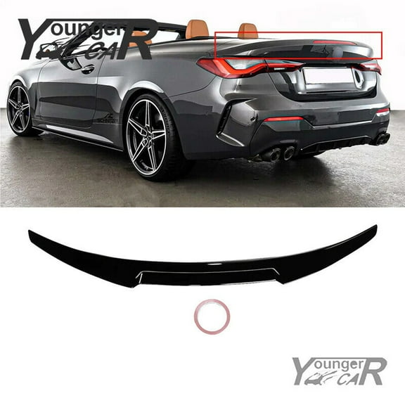 NINTE Rear Trunk Spoiler for 2021-23 BMW 4 Series Convertible G23 Car Tail Wing Gloss Black