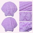 thumbnail image 5 of 2Pcs Coral Fleece Hair Drying Towel Dry Cap Quick Drying for After Bath Drying Hair Purple and Green, 5 of 7