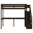 thumbnail image 4 of Harper & Bright Designs Twin Size Loft Bed with Storage Staircase and Built-in Desk, High Loft Bed Frame with Steps for Boys Girls Adults, Espresso, 4 of 12