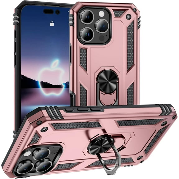 MYKOMI Phone Case for iPhone 16 Pro Max Cover with Ring Kickstand,Military Grade Dual Layer Shockproof Protective Phone Cover for iPhone 16 Pro Max Case Heavy Duty Sturdy Shell