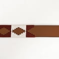 thumbnail image 3 of BE BAR H EQUINE Western Genuine Leather Men And Women Brown Belt Embroidered White & Brown, 3 of 4