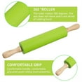 thumbnail image 6 of Rolling Pin 2 Pack 12/9In Non Stick Silicone Rolling Pins For Bake Dough Roller For Pizza Cookie With Wooden Handle Nonstick 2 Sizes(Green/Red),Red Kitchen Rolling Pin, 6 of 9