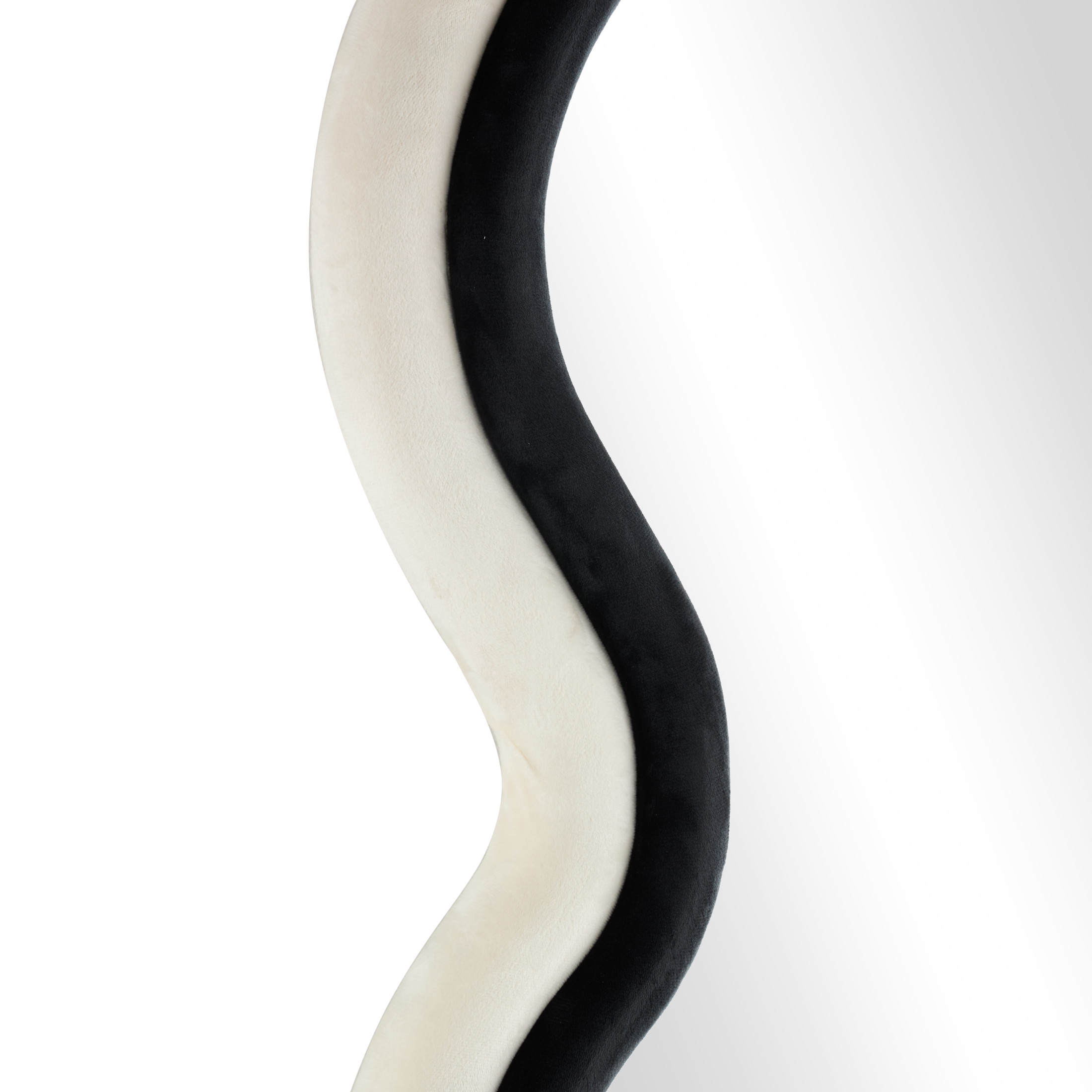 DecMode 24" x 63" Black Abstract Wavy Wall Mirror with Layered Frame