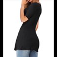 thumbnail image 3 of Blusa de Mujer con Cuello en V y Nudo Delantero, Corta, Estilo Túnica Oversize, Estilo Jersey Liso de Verano Negro M, 3 of 7