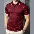 thumbnail image 5 of DDAPJ pyju Mens Printed Polo Shirt Business Casual Collared T-Shirt Short Sleeve Performance Moisture Wicking Golf Polos Rebajas Flash Wine M, 5 of 8