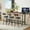 59#Rustic Brown, variant on 43.3" Dining Table Set with 2 Benches - Rustic Brown Industrial Kitchen Table for 4, Counter Height (43.3"L X 23.6"W X 29.9"H)