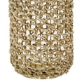 thumbnail image 4 of Benjara BM221090 Cylindrical Rattan Lantern with Metal Frame & Handle, Brown & Gold - Large, 4 of 5