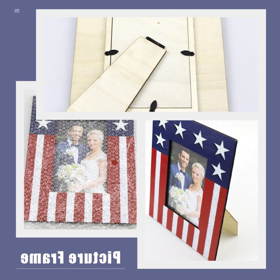 OULII Creative Family Picture Frame for Desktop Ornament in Assorted Color Suitable for Independence Day Decor