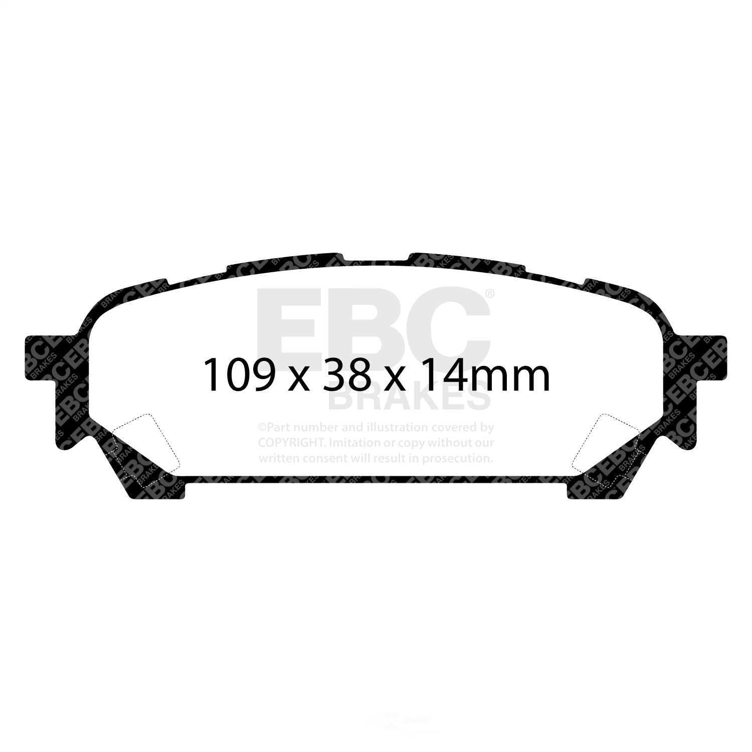 EBC Brakes Yellowstuff 4000 Series Street and Track Brake Pad Set Fits select: 2003-2008 SUBARU FORESTER, 2003-2007 SUBARU IMPREZA