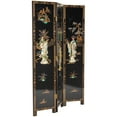 thumbnail image 2 of Oriental Furniture 6 ft. Tall Black Lacquer Royal Ladies Room Divider - 3 Panel, 2 of 5