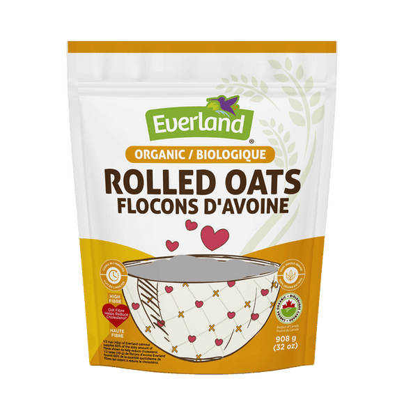 Everland Flocons d'Avoine Biologiques de Grande Taille, 2 lb (Grains Entiers, non-OGM)