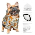 thumbnail image 3 of Fotbe Autumn Pumpkin Blossoms Print Small Dog Sweater Hoodies Pet Grey Hooded Soft Fleece Sweatshirts with Pocket Fall Winter Puppy Cat Sweaters Warm Clothes-X-Small, 3 of 7