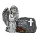 thumbnail image 3 of Estatua solar de ángel para jardín, decoración exterior, decoración de cementerio, figura de ángel para tumba, con luz para jardines. Plata, 3 of 8