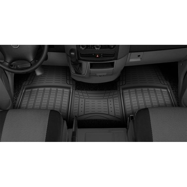 Universal Car Floor Mats (Set of 5) - Grass Grey Black: Woscher