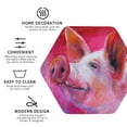 thumbnail image 3 of Yiaed Pink Pig Print Leather Coasters for Drinks - Cup Coasters Coffee Table Kitchen Table Bar, Home & Office Gifts Handmade Drink Coasters-Hexagon, 3 of 6