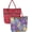 red, variant on Reversible Canvas Tote Bag for Women, Green Floral Print