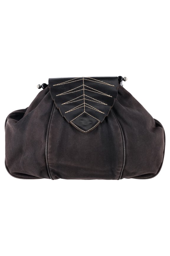 Pre-Owned Max & Co. Leaf Flap Top handle Bag in Black Canvas