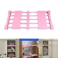 thumbnail image 2 of Organizador de armario ajustable Estante extensible para armario Estante de almacenamiento Gabinete de cocina Estantes decorativos Soporte de Almacenamiento y organización del hogar Rosa claro Inteprter HA024616-02, 2 of 6
