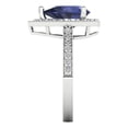 thumbnail image 3 of Halo Engagement Ring for Women - 2.36ct Simulated Blue Sapphire in 18K White Gold Promise Ring, 3 of 6