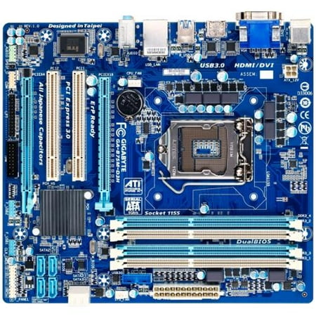 Gigabyte GA-B75M-D3H DP LGA1155 MAX-32GB DDR3 UATX PCIE16 LAN GBE