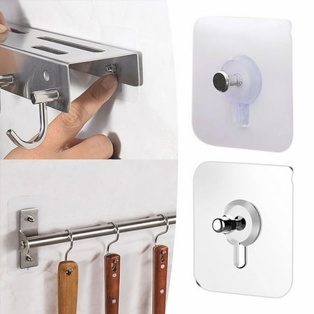 

Adhesive Hooks Heavy Duty Wall Hooks For Hanging Wall Hangers Without Nails 2 In 1 Screw Sticker For Wall Mount Shelf Waterproof Rustproof For Kitchen Bathroom Home Office Household Hooks J One Size