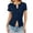 BK37_Navy, variant on Womens Y2k Tops Button Down Short Sleeve Shirts Lightweight Summer Cardigans Slim Fit Ribbed Blouse Sky Blue M
