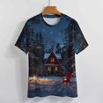 thumbnail image 3 of Christmas Snowman Snow House Women's T-Shirt Short Sleeve T Shirts Tops Tee Ladies Loose T, 3 of 6