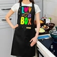 thumbnail image 3 of 2 Pack Adjustable Bib Apron with Colorful ' LOVE BOX ' Design & 2 Pockets - Perfect for Cooking & Baking for Men & Women, 3 of 6