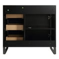 thumbnail image 4 of Fine Fixtures Opulence Collection 36 in. W x 18 in. D x 33 in. H Bathroom Vanity in Black Matte with White Carrara Sintered Stone Sink - Black hardware, 4 of 7
