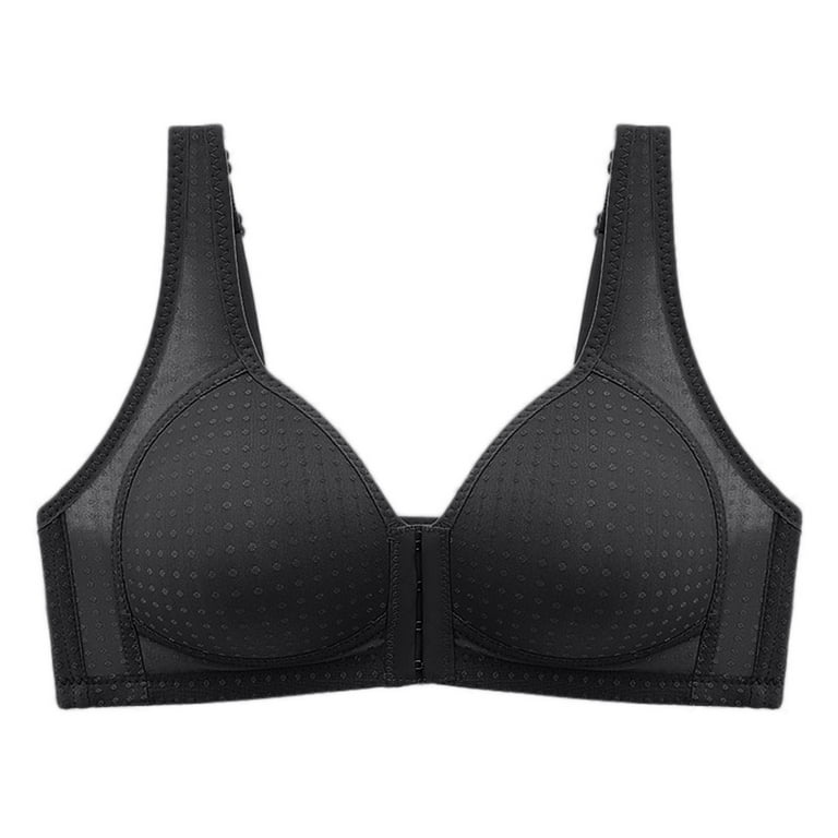 LEEy-World Sports Bras for Women Women's Plus Size Full Coverage Non Padded  Wireless Minimizer Bra -Comfort and Double Support Black,XXL