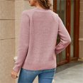 thumbnail image 5 of Baqcunre Women's Sweaters Ms. New European And American Snowy Sweater Girl Pure Coloring Cover Jacket Ms. Comfortable Various Knitted Sweed Jacket Crop Tops Plus Size Tops Pink L, 5 of 6