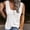 White, variant on Babysbule Womens Tank Tops Women's O-Neck Loose Vest Casual Solid Color T-Shirts Sleeveless Garment