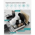 thumbnail image 5 of SONGMICS Escurreplatos Expandible, Escurreplatos de Cocina de Acero Inoxidable, con Pico Giratorio, para Vasos, Copas, Sostiene Utensilios, Tablas de Picar y Sartenes, Plata y Negro, 5 of 5