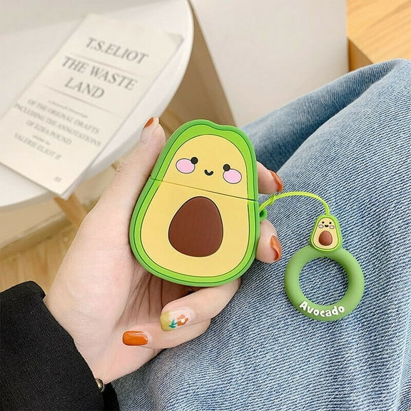 MyMiniFactory Protective Silicone Cute Avocado Pattern Heavy Duty Case Cover for Apple AirPods 1 & 2