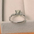 thumbnail image 3 of Green amethyst ring, round cut, sterling silver, twist engagement ring for women, 3 of 3