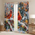 thumbnail image 2 of Manfei Christmas Bird Robin Black Out Curtains for Kid, Winter Flower Plant Curtains Pack of 2 (42x63 Each), Countryside Bedroom Curtains, Window Curtains Bedroom Decor, 2 of 6