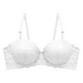 thumbnail image 4 of Bigersell Strapless Bras for Women Detachable Strap Push up Bras No Underwire Comfortable Padded Wireless Brassiere Back Hook and Eye Closure Everyday Wire-Free Bra White 34, 4 of 6