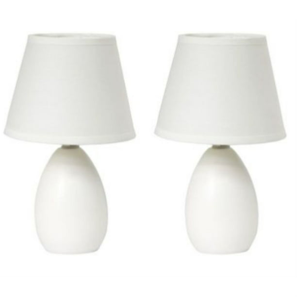 Mini Egg Oval Ceramic Table Lamp 2, White Egg Table Lamp