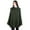 Army Green, variant on SAOL Irish 100% Merino Wool Cable Knit Poncho Women's Aran Fisherman Cowl Neck Button Irish Cape, One Size