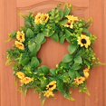 thumbnail image 1 of de Puerta Vívida, Hojas , Accesorios de Fotografía, de Adornos de Flores para Decoración para hogar, Ventana de Girasol BLESIY Corona de puerta delantera, 1 of 8