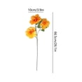 thumbnail image 3 of AUNVITO Artificial 3-Head Peony Flower Stalk Insert, Faux Silk Bloom Floral Pick for Home Vase Table Centerpiece Decor, 1pc, 3 of 6