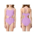 thumbnail image 2 of Serdomi Big Girls Purple One Piece Swimsuit - High Waisted Cutout Cross Back Adjustable Straps Bathing Suit Size 16, 2 of 7