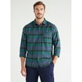 thumbnail image 6 of Free Assembly Men's Stretch Oxford Tartan Shirt with Long Sleeves, Sizes XS-3XL, 6 of 8