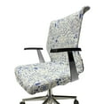 thumbnail image 6 of Ambesonne Cartoon Office Chair Cover Stretchable High Back, Geometry Chemistry Theme, Blue and Ivory, 6 of 6