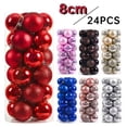 thumbnail image 2 of Juego de 24 adornos navideños de bolas de 8 cm, de plástico pintado, para colgar en el árbol de Navidad, accesorios de decoración navideña, 2 of 5