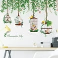 thumbnail image 3 of Flower Vine Tree Branch Wall Decals with Birdcage, Colorful Birds Green Plants Wall Stickers, Flowers Flying Bird DIY Art Murals for Bedroom Living Room Kids Rooms Nursery Wall Décor, 3 of 7