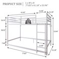 thumbnail image 4 of Leumius Metal Loft Bed,Twin Over Twin Bunk Bed with with Safety Guard Rails and Space-Saving Design,White, 4 of 7