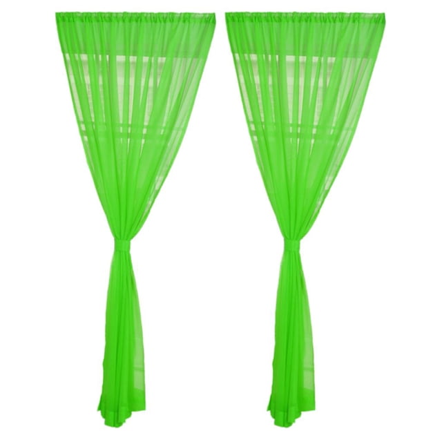 Juego de ventana transparente de 2 piezas lavable Verde - 200x270cm Zulema Cortina de cocina transparente