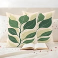 thumbnail image 3 of Green Botanical Outdoor Waterproof Pillow Covers, Farmhouse Tropical Leaves Rustic Decorative Square Throw Pillowcase Sofa Cushion Sham for Patio/Couch/Chair, 20"x20" 2 Pack, 3 of 8