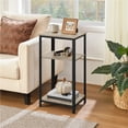 thumbnail image 2 of Yaheetech Industrial End Table with 2-Tier Shelves for Small Spaces Living Room, Gray, 2 of 8